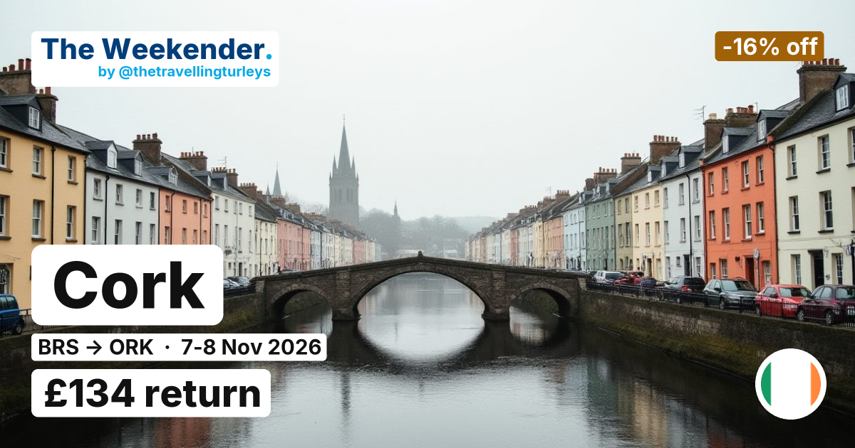 Cork weekend break from Bristol - £134 return