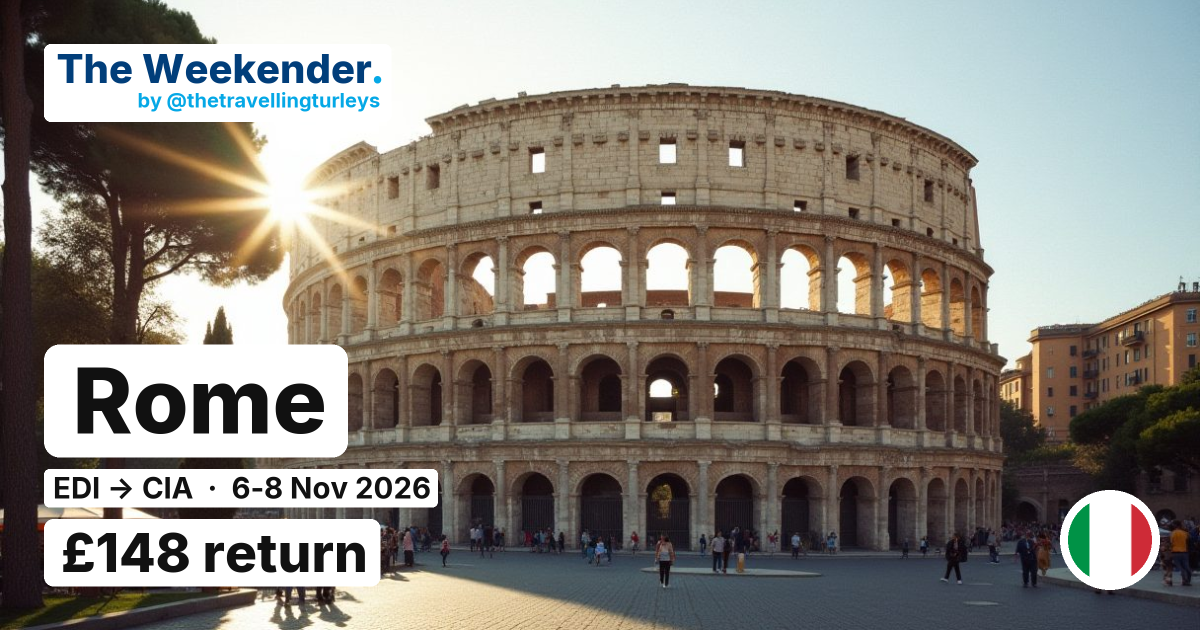 Rome weekend break from Edinburgh - £145 return