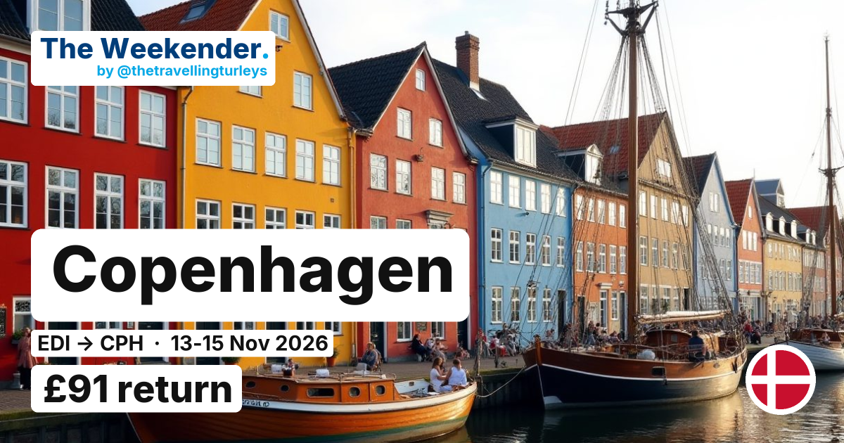 Copenhagen weekend break from Edinburgh - £88 return