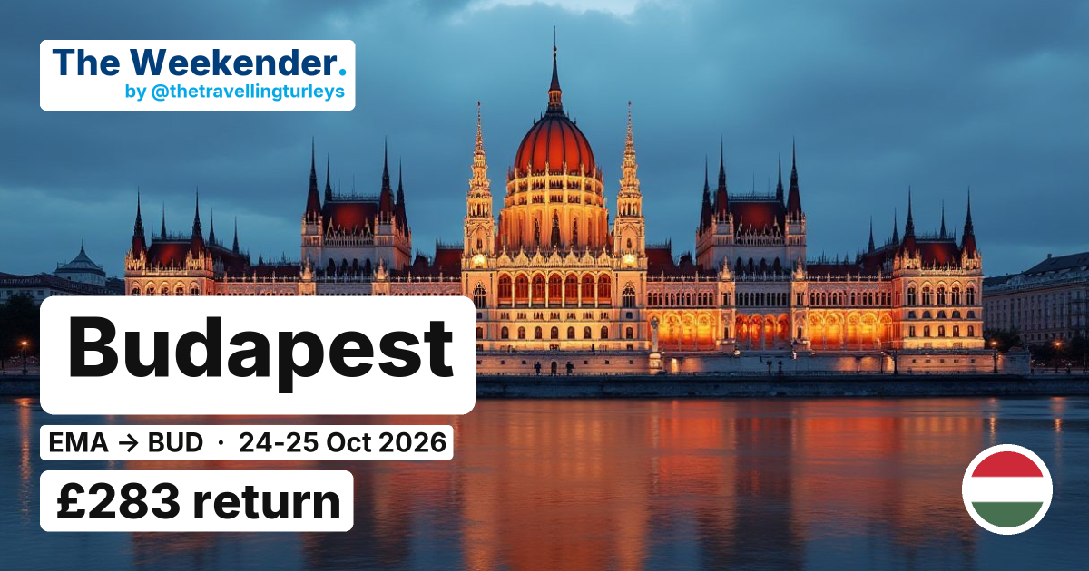 Budapest weekend break from East Midlands - £266 return