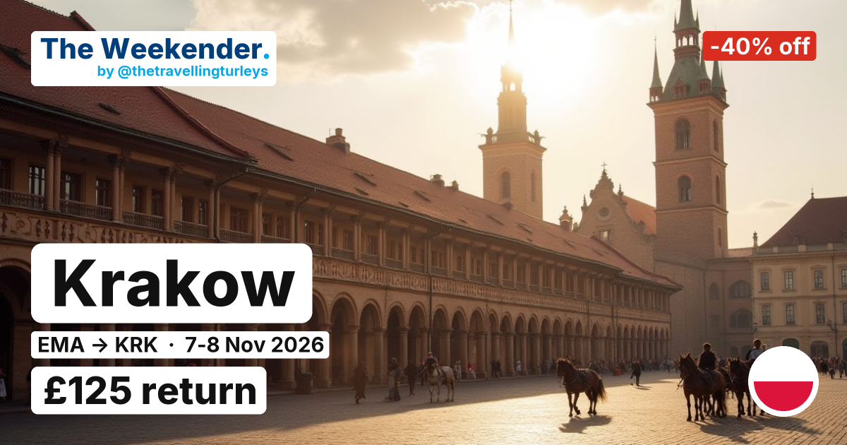 Krakow weekend break from East Midlands - £125 return