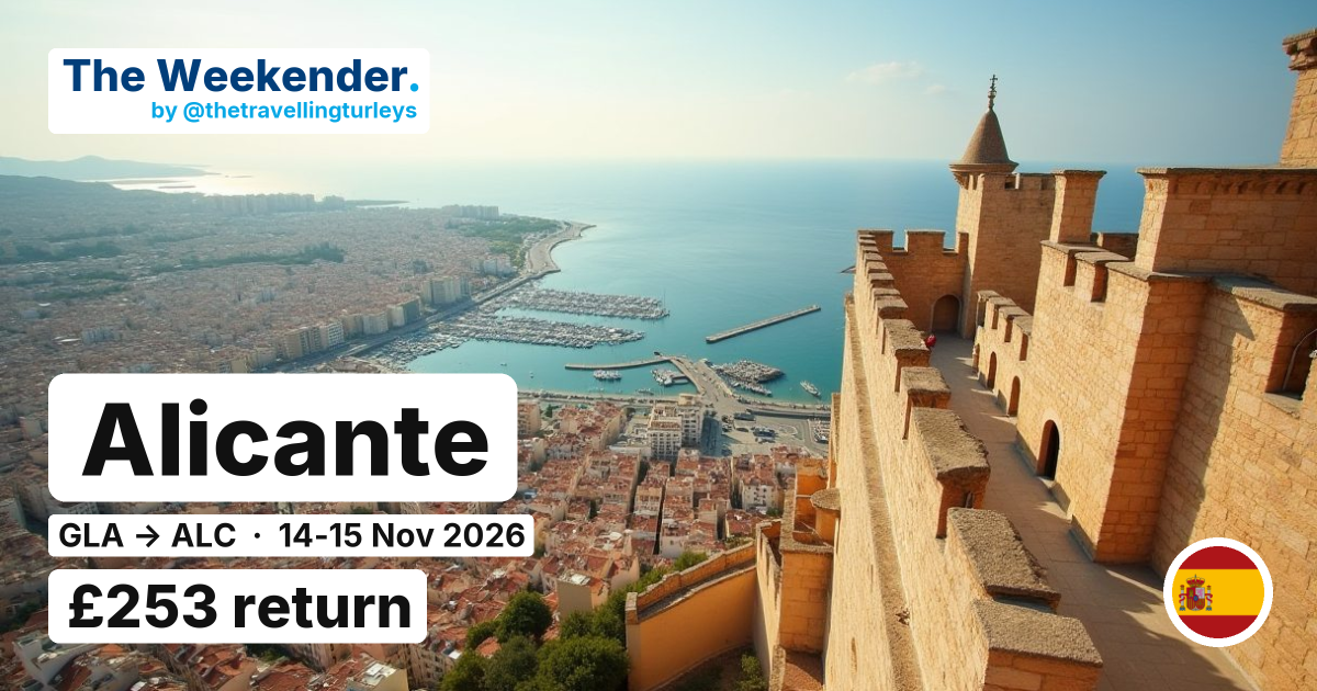 Alicante weekend break from Glasgow - £253 return