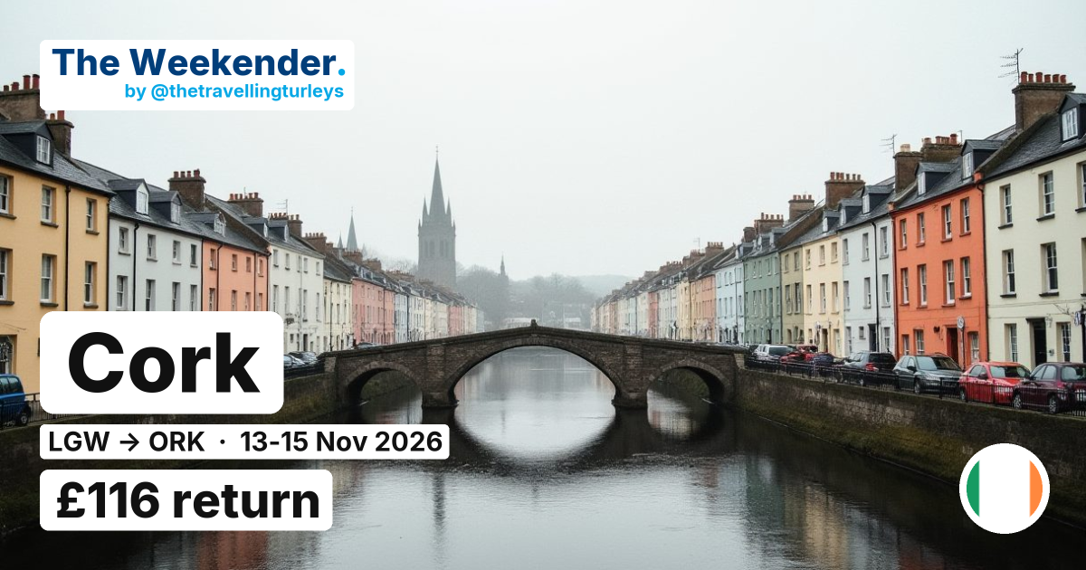 Cork weekend break from London - £116 return