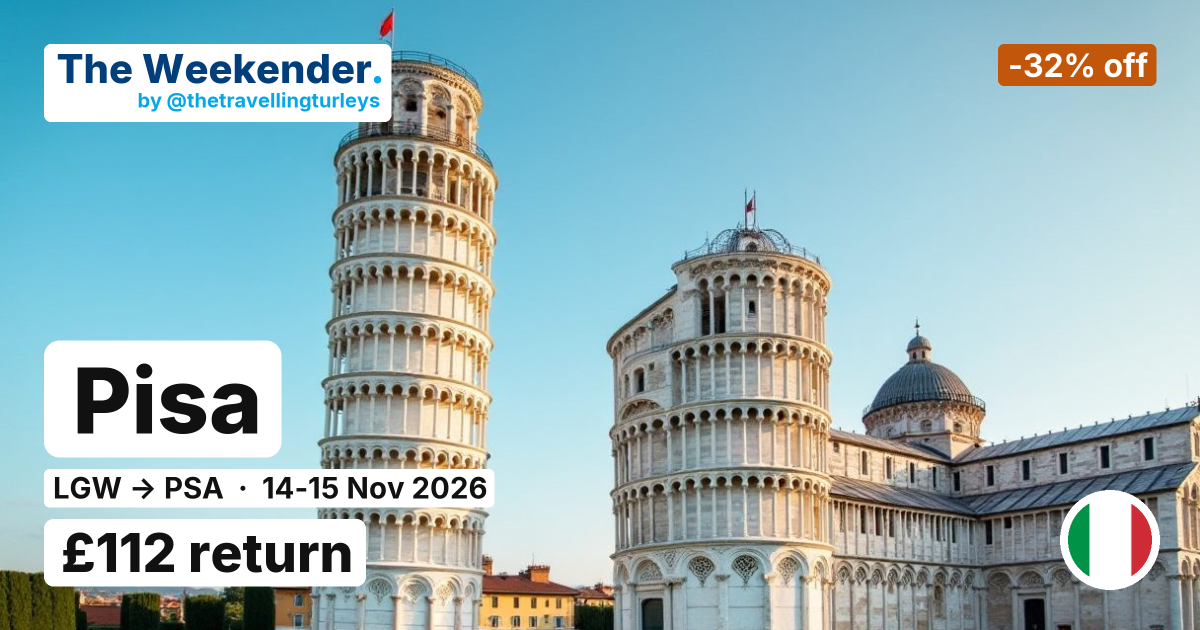 Pisa weekend break from London - £112 return