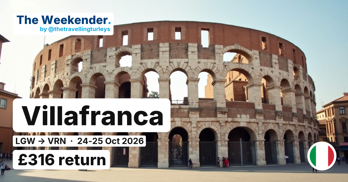 Villafranca weekend break from London - £316 return