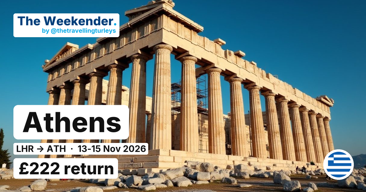 Athens weekend break from London - £222 return