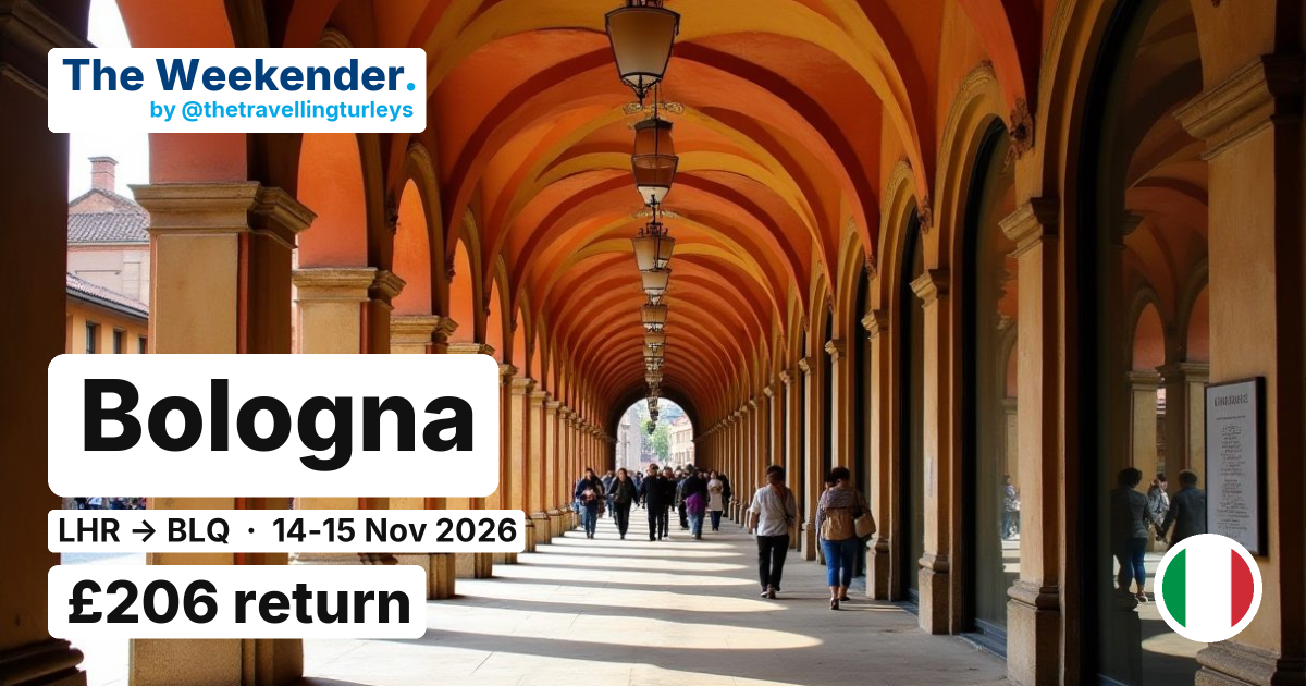 Bologna weekend break from London - £206 return