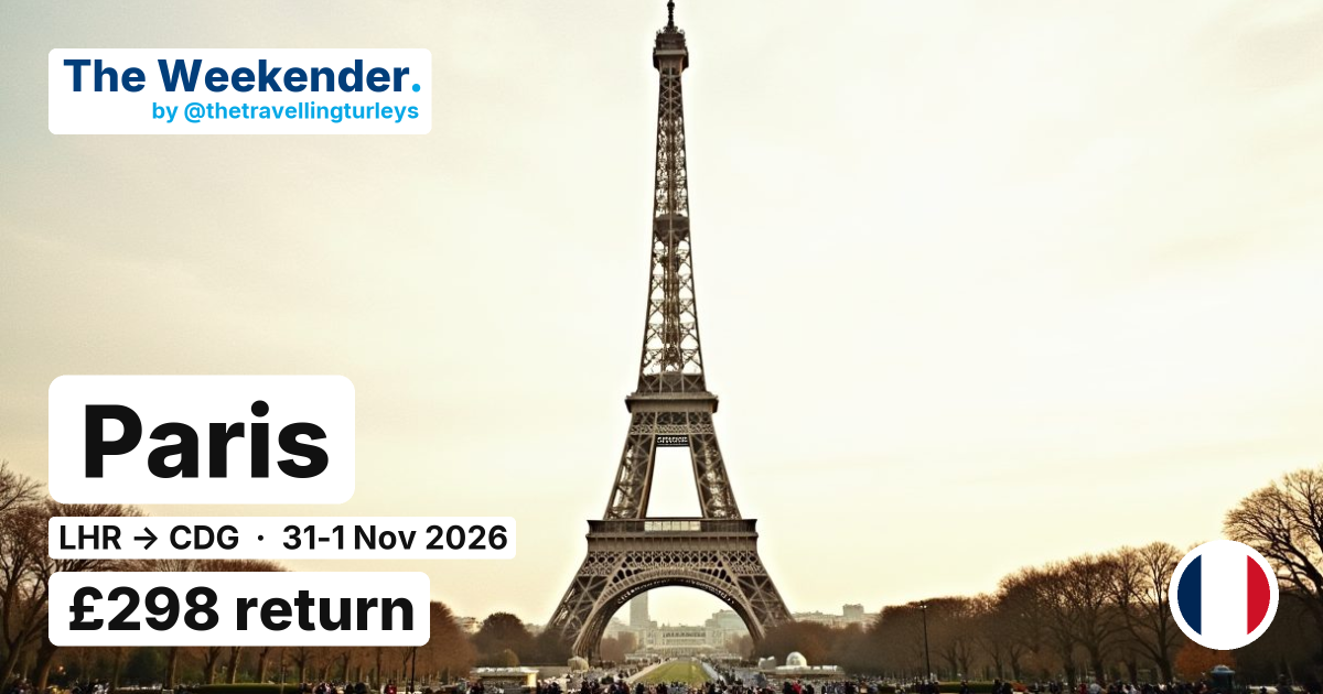 Paris weekend break from London - £298 return