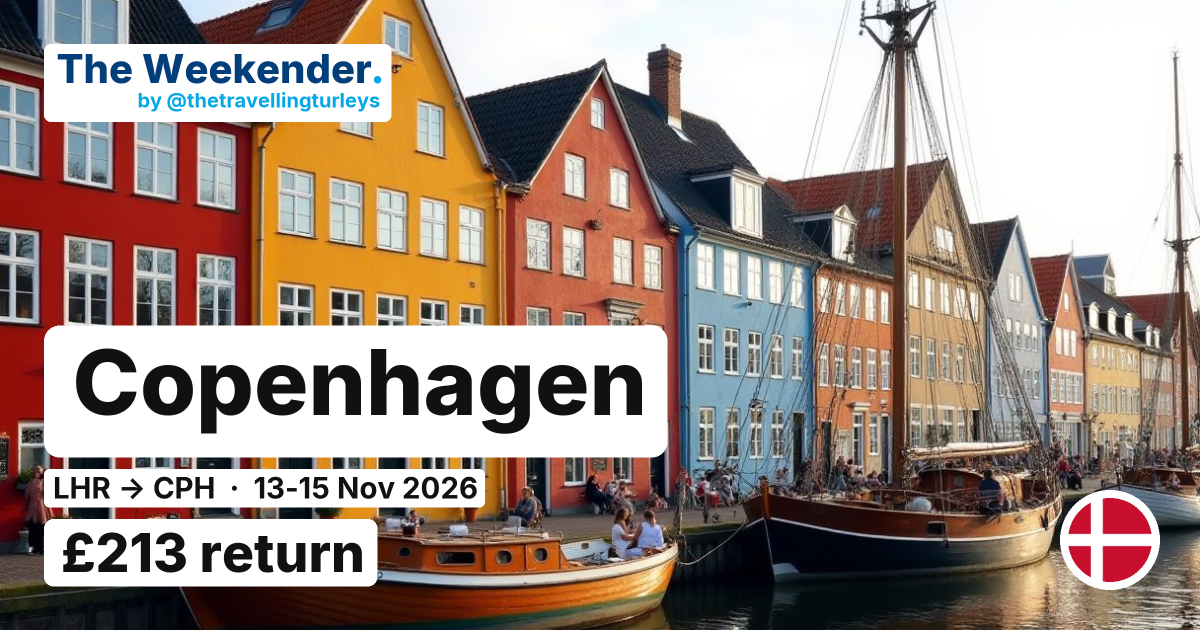 Copenhagen weekend break from London - £212 return