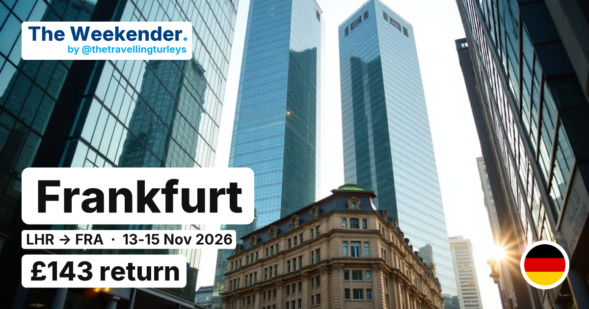 Frankfurt weekend break from London - £143 return
