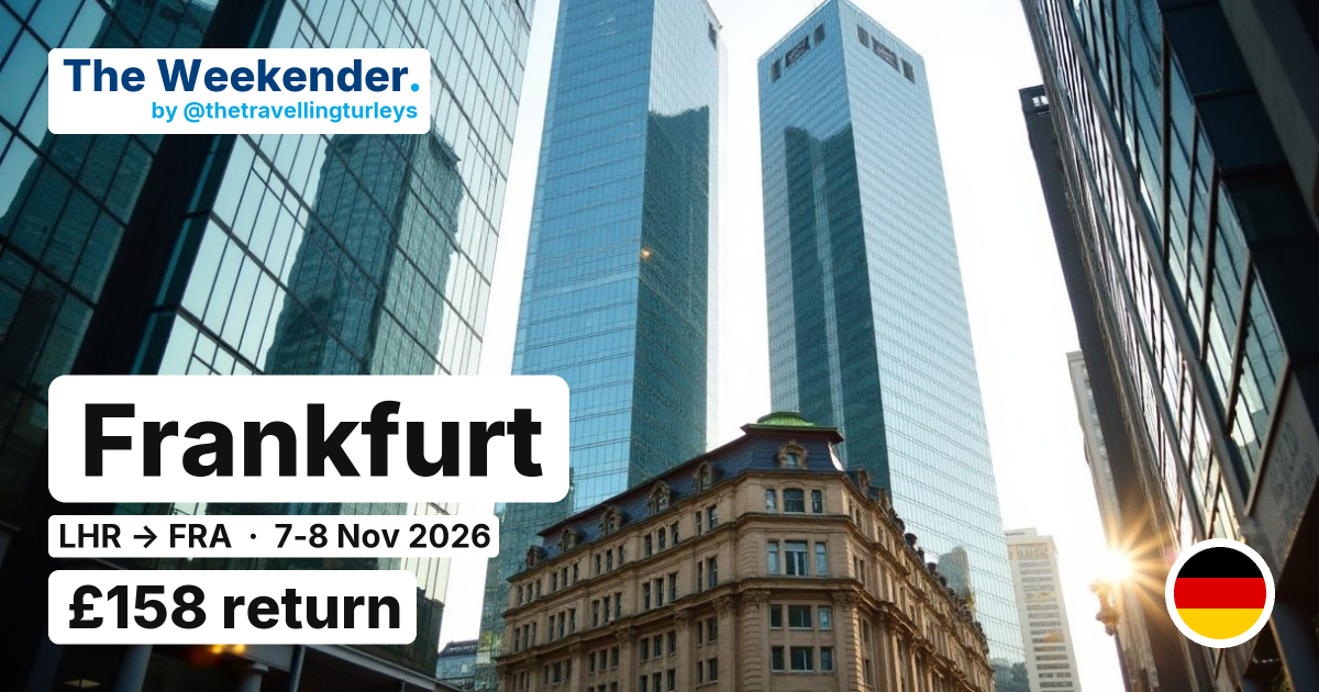 Frankfurt weekend break from London - £158 return