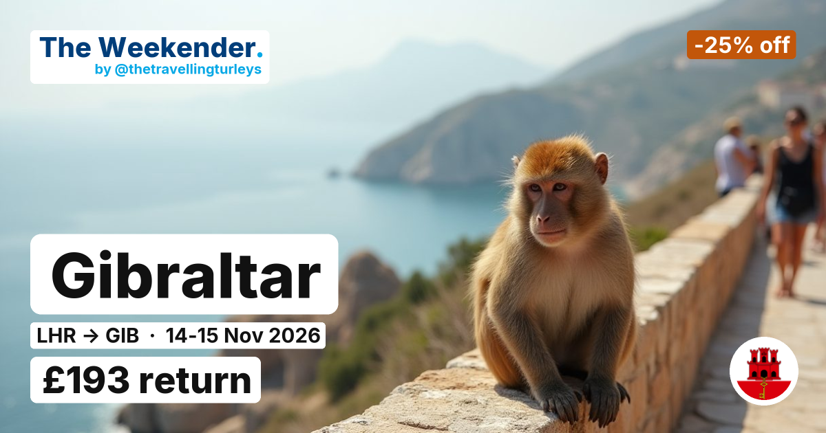 Gibraltar weekend break from London - £193 return