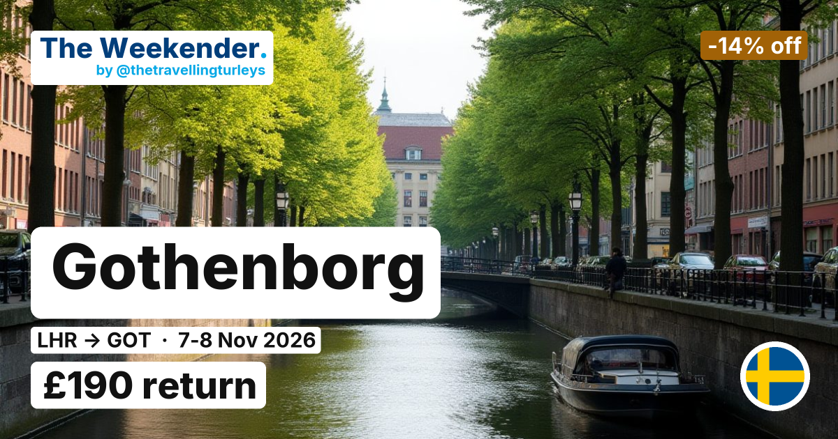 Gothenborg weekend break from London - £190 return