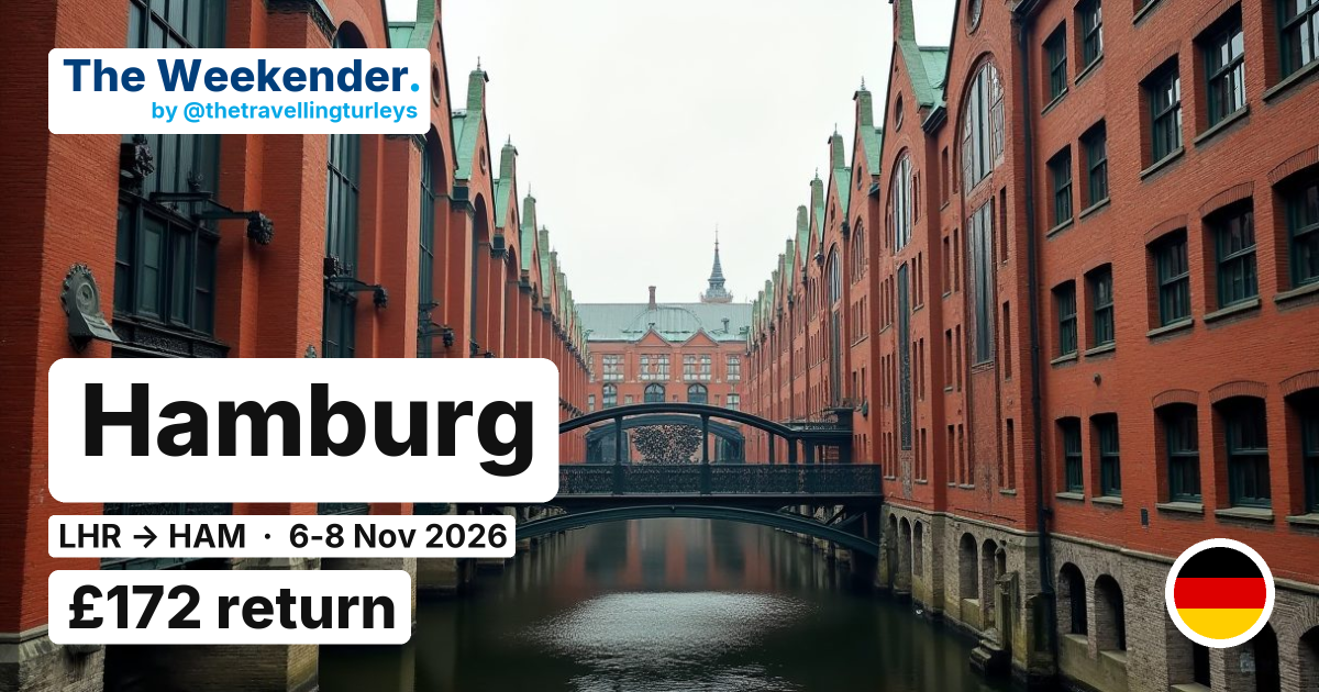 Hamburg weekend break from London - £172 return
