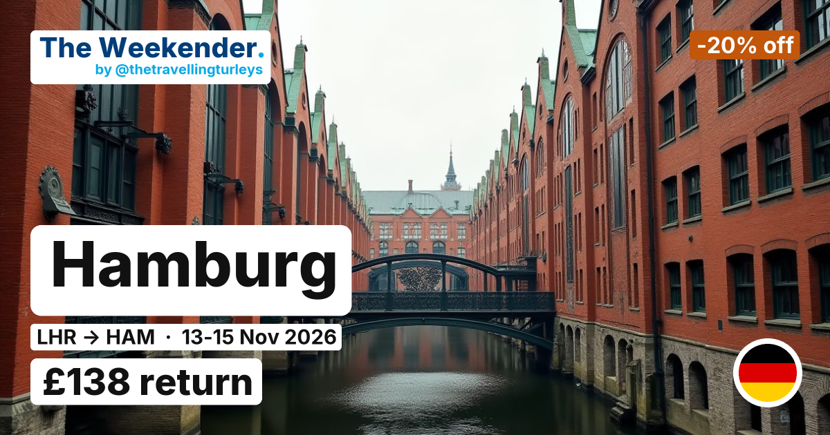 Hamburg weekend break from London - £138 return