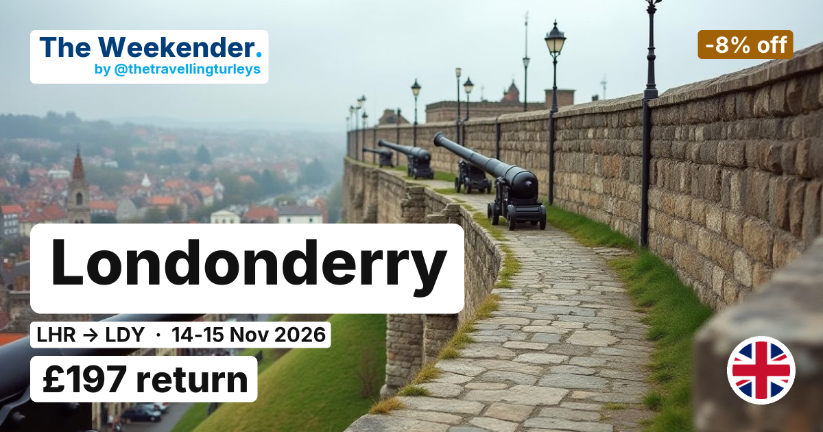 Londonderry weekend break from London - £197 return