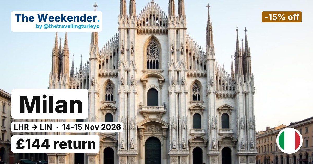 Milan weekend break from London - £144 return