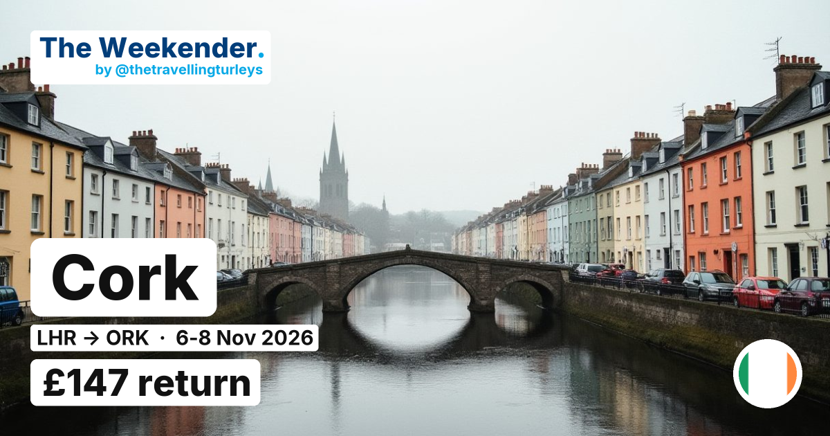Cork weekend break from London - £147 return