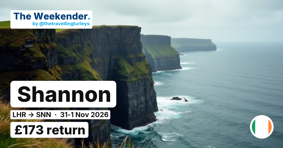 Shannon weekend break from London - £173 return