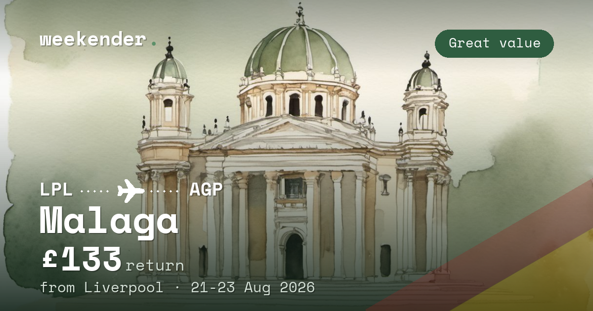 Malaga weekend break from Liverpool - £133 return