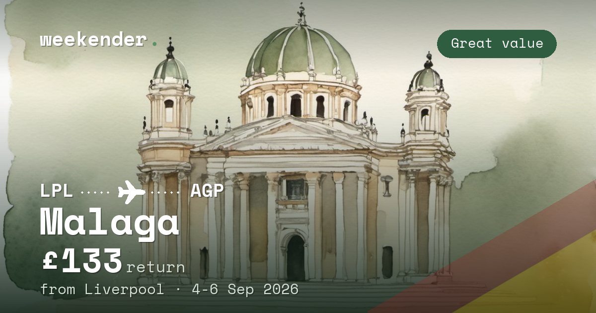 Malaga weekend break from Liverpool - £133 return