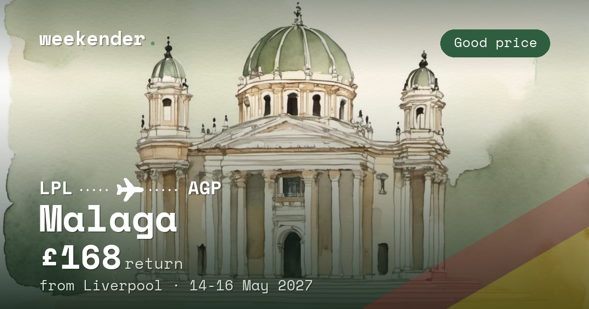 Malaga weekend break from Liverpool - £168 return
