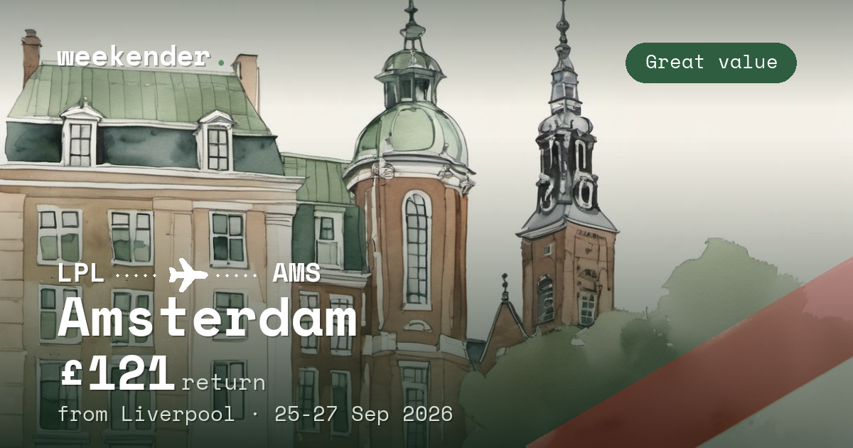 Amsterdam weekend break from Liverpool - £121 return
