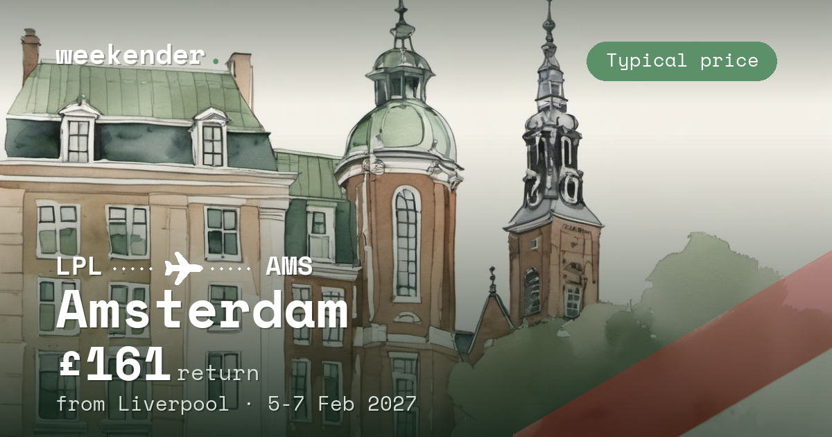 Amsterdam weekend break from Liverpool - £161 return