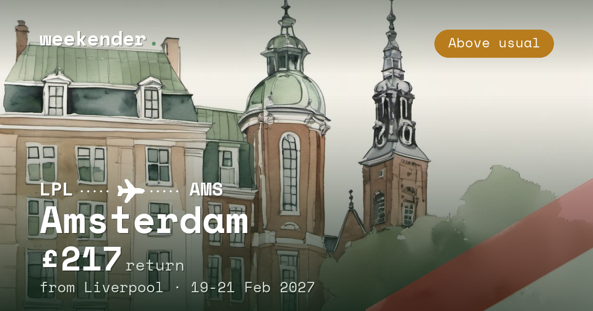 Amsterdam weekend break from Liverpool - £217 return