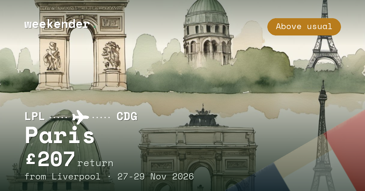 Paris weekend break from Liverpool - £207 return