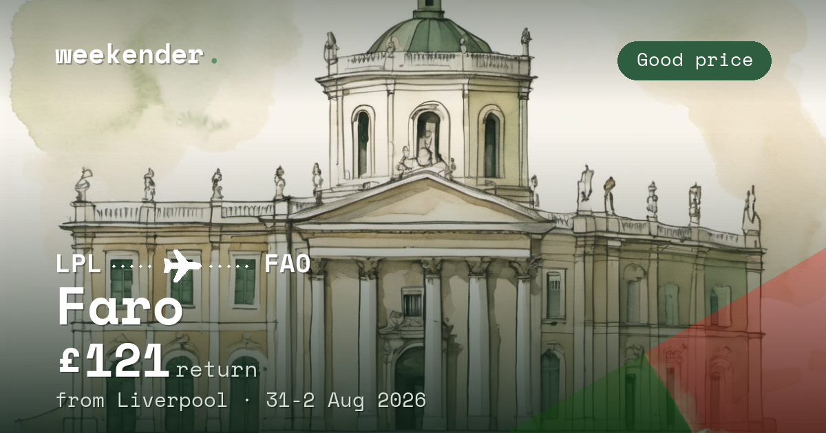 Faro weekend break from Liverpool - £121 return