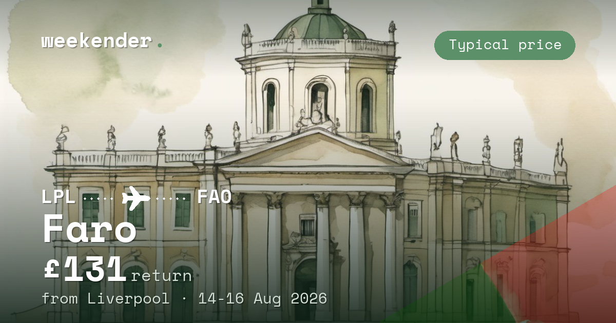 Faro weekend break from Liverpool - £131 return