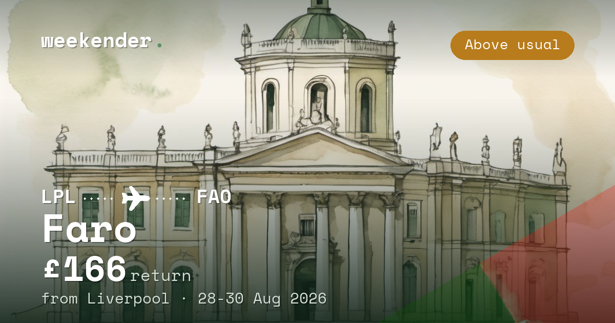 Faro weekend break from Liverpool - £166 return