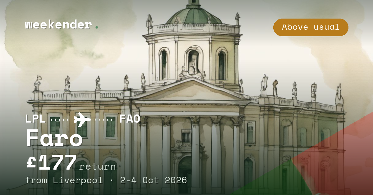 Faro weekend break from Liverpool - £177 return