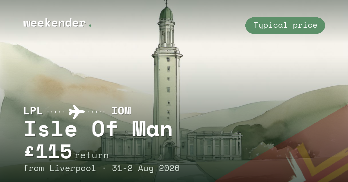 Isle Of Man weekend break from Liverpool - £115 return