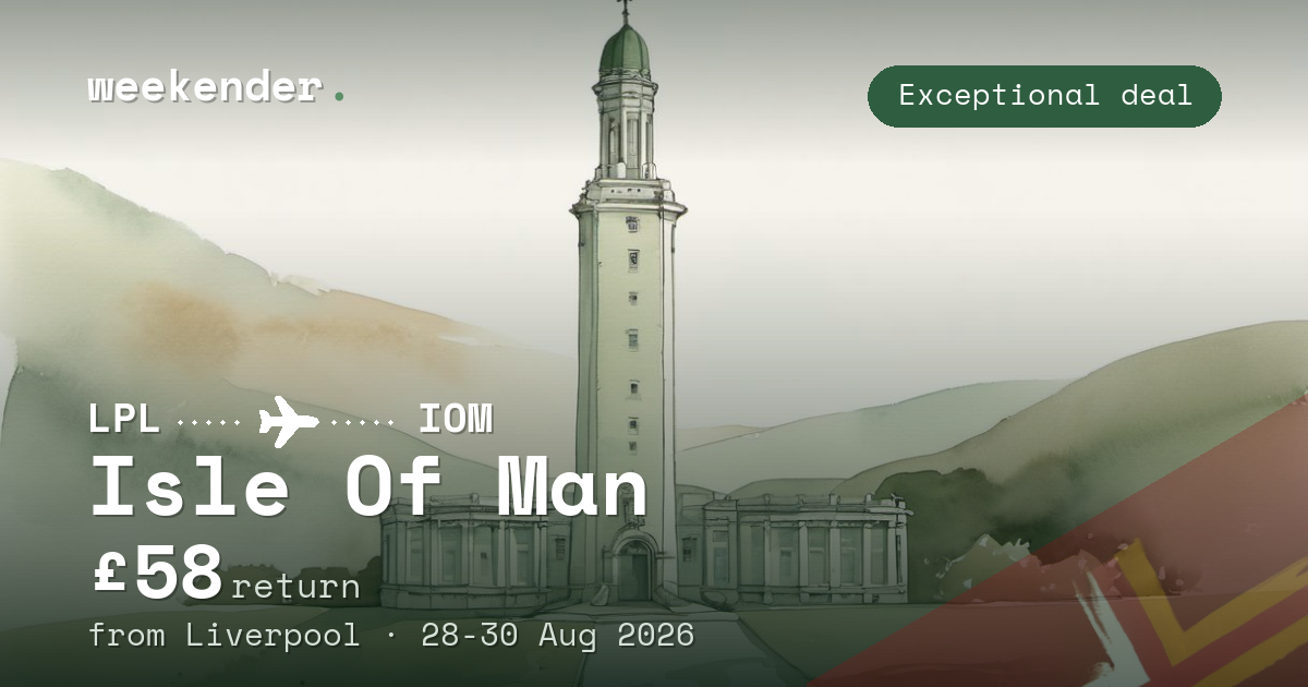Isle Of Man weekend break from Liverpool - £58 return