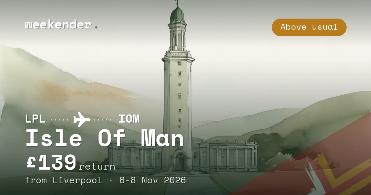 Isle Of Man weekend break from Liverpool - £139 return