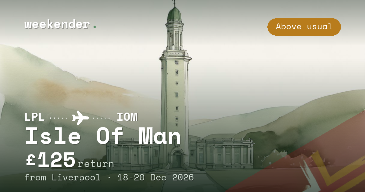 Isle Of Man weekend break from Liverpool - £125 return
