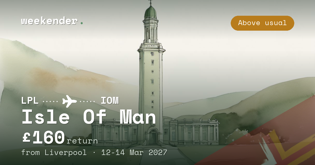 Isle Of Man weekend break from Liverpool - £160 return