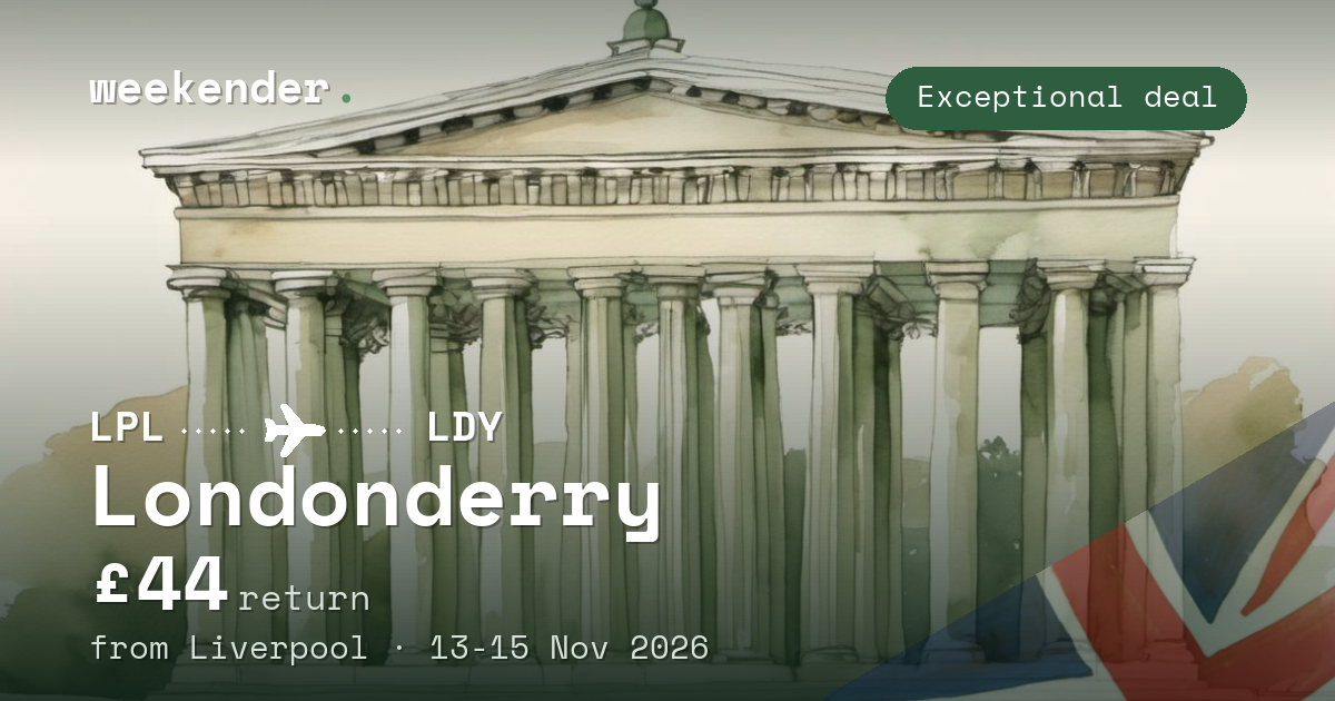 Londonderry weekend break from Liverpool - £44 return