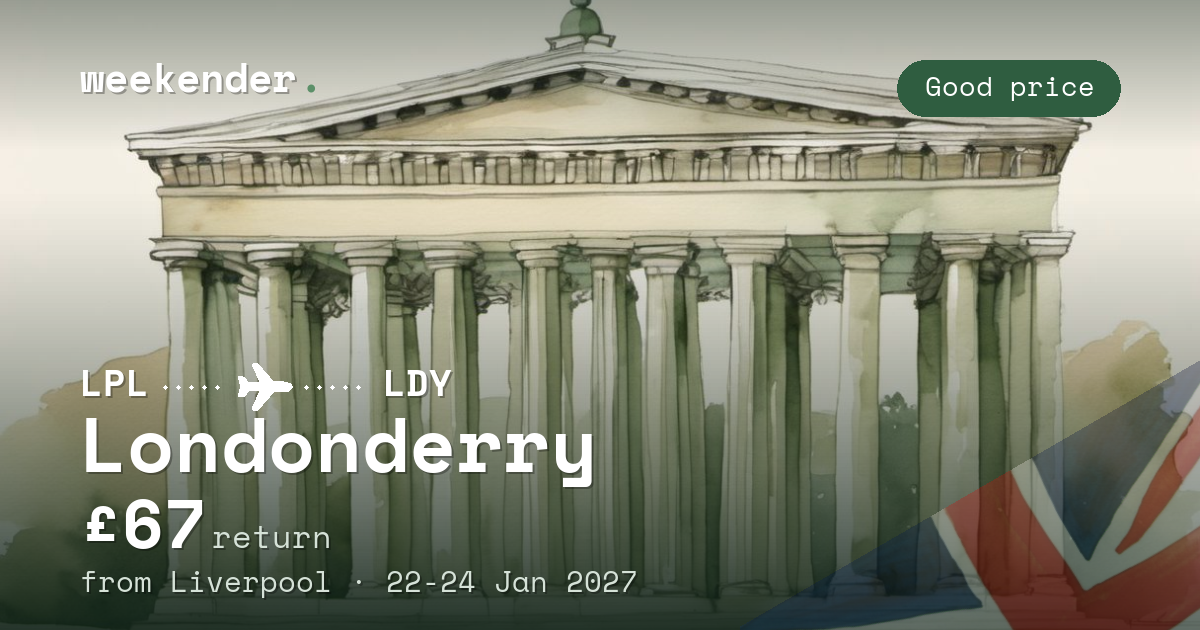 Londonderry weekend break from Liverpool - £67 return