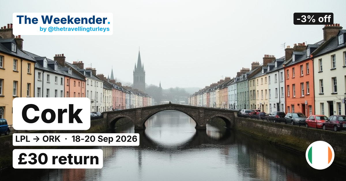 Cork weekend break from Liverpool - £30 return