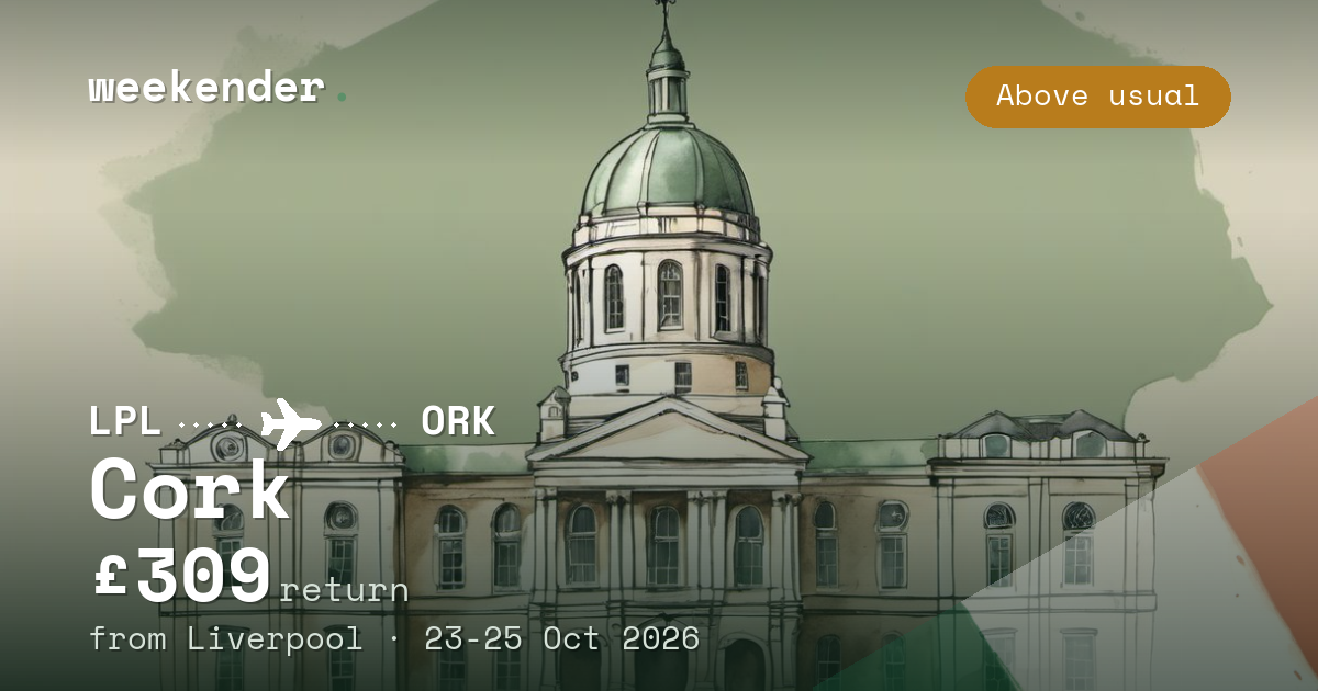 Cork weekend break from Liverpool - £309 return