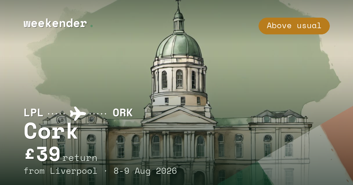 Cork weekend break from Liverpool - £39 return