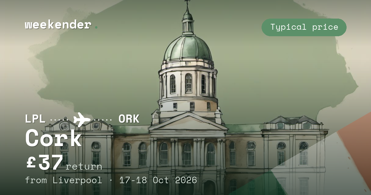 Cork weekend break from Liverpool - £37 return