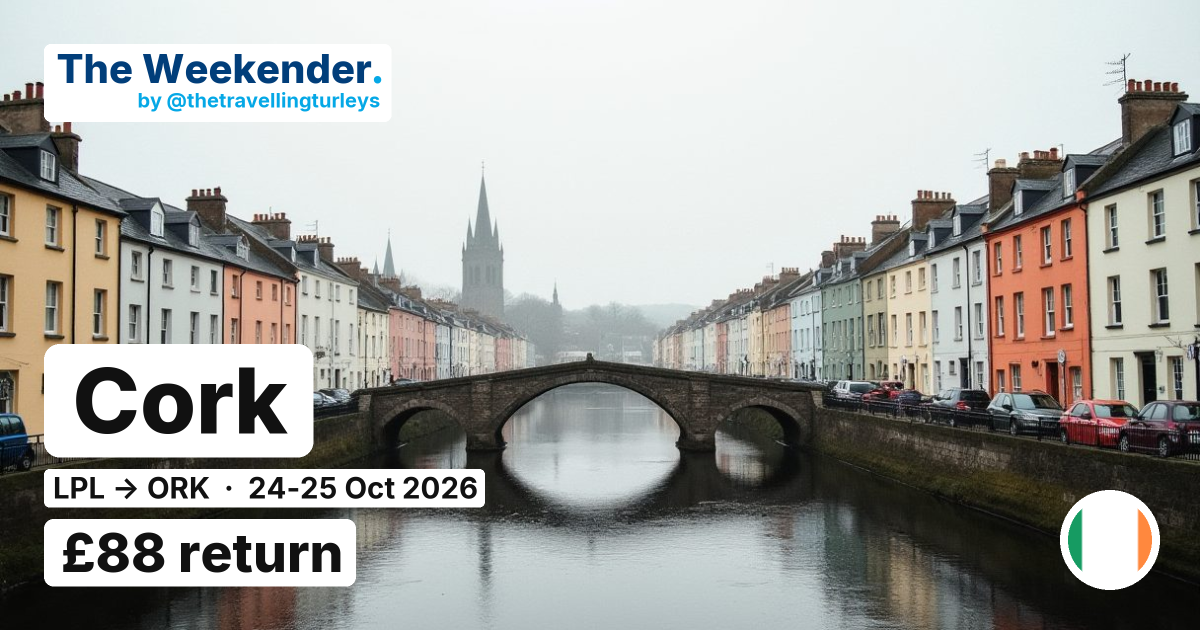 Cork weekend break from Liverpool - £88 return
