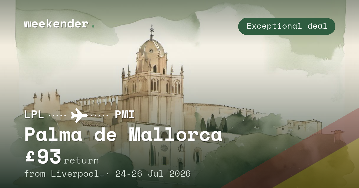 Palma de Mallorca weekend break from Liverpool - £93 return