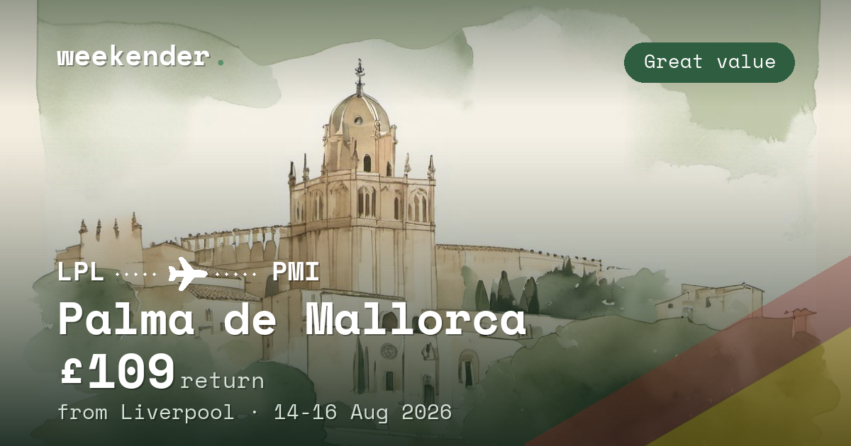 Palma de Mallorca weekend break from Liverpool - £109 return