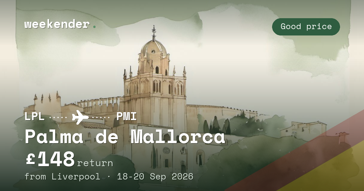 Palma de Mallorca weekend break from Liverpool - £148 return