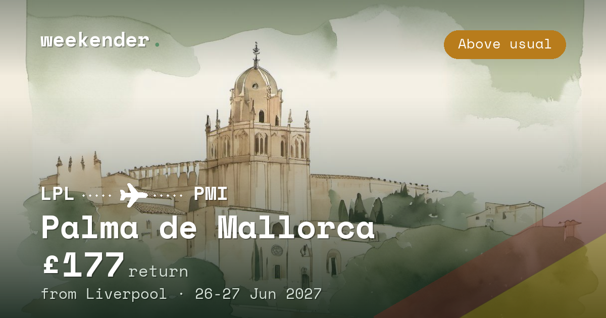 Palma de Mallorca weekend break from Liverpool - £177 return